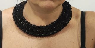Collana perle nere multifilo