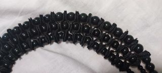 Collana perle nere multifilo