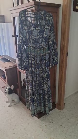 Vestido Corte Hindu Largo Multicolor Nuebo 