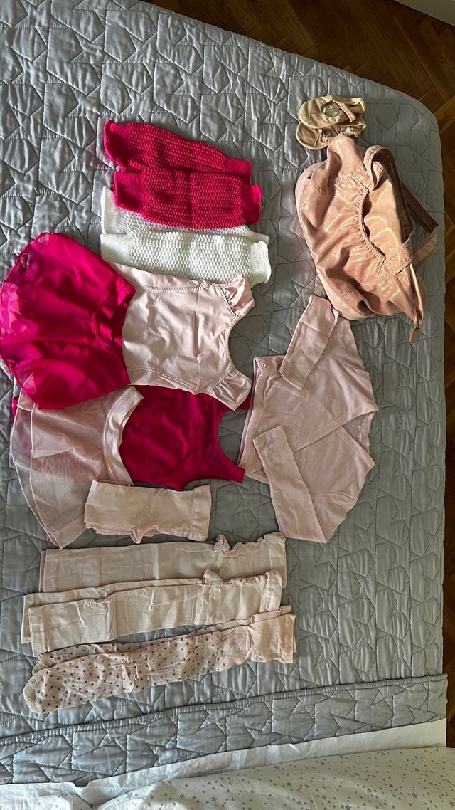 Equipación Ballet niña rosa-rojo