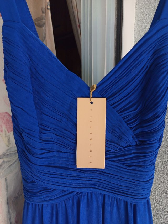 Vestido largo Tintoretto azul