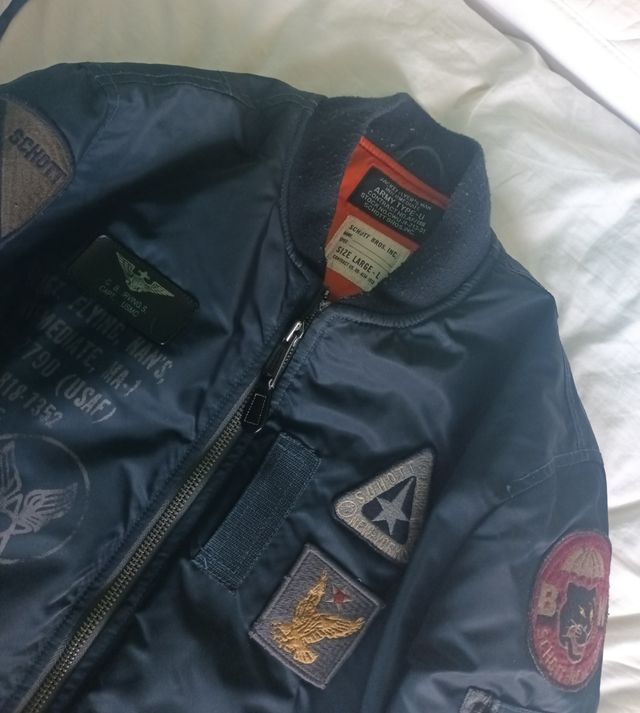 Cazadora Schott MA-1 azul -Talla L