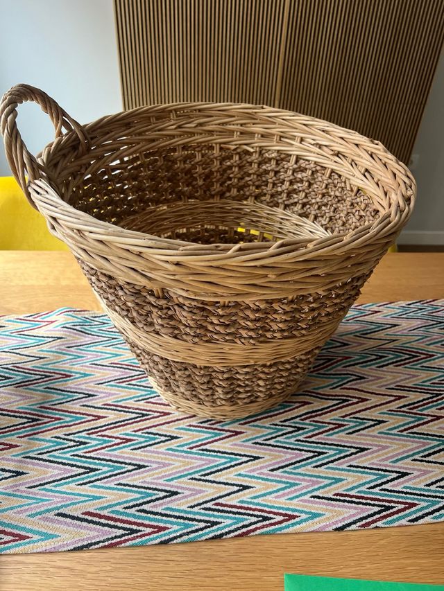 Cesto mimbre grande beige