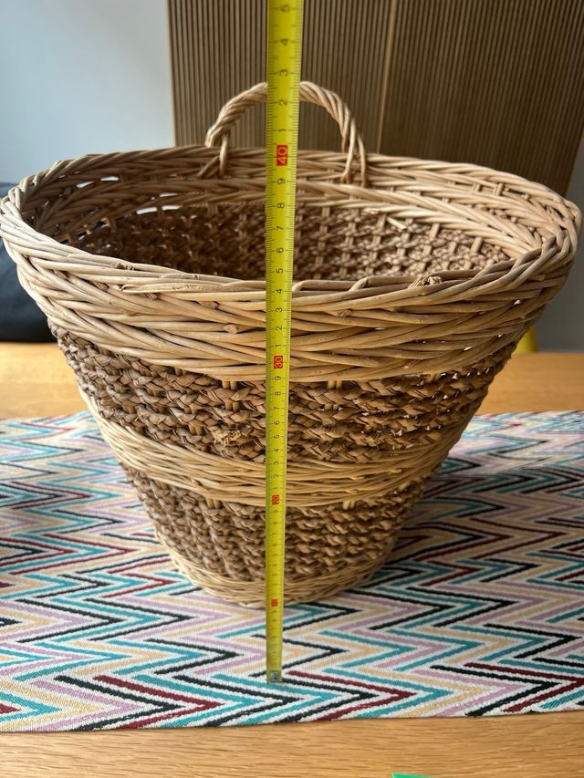 Cesto mimbre grande beige