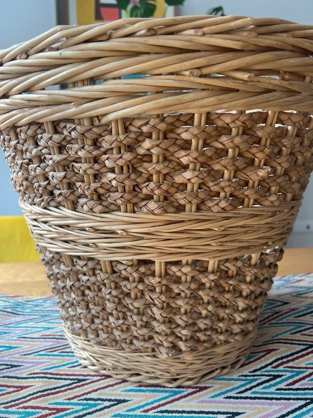 Cesto mimbre grande beige