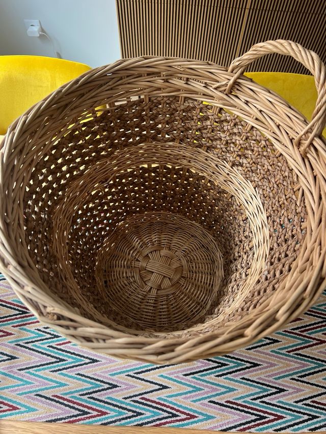 Cesto mimbre grande beige