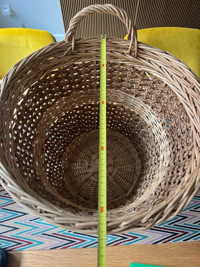 Cesto mimbre grande beige