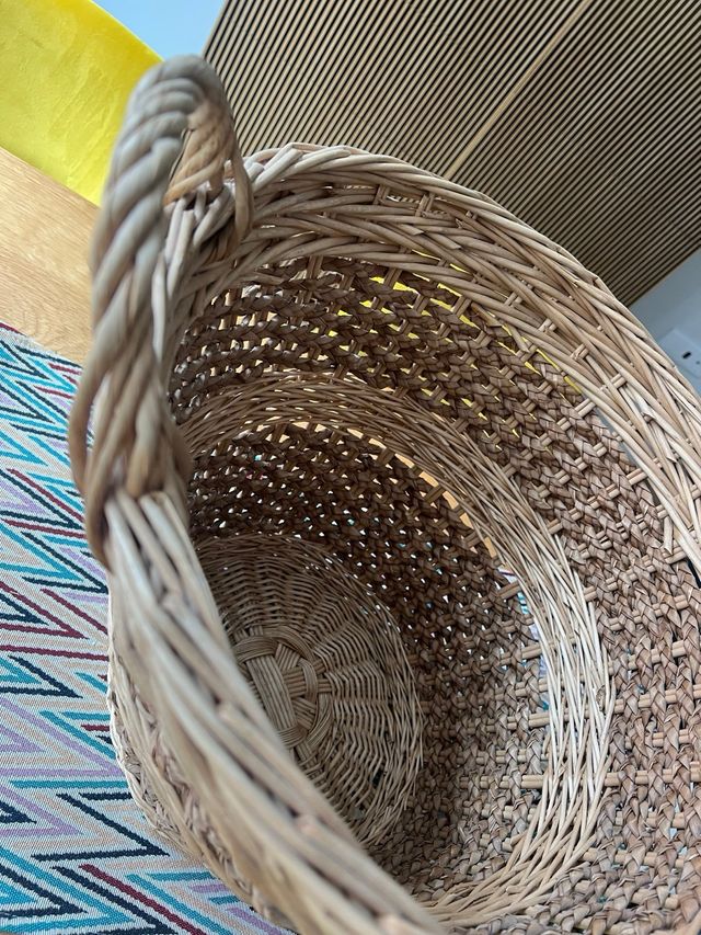 Cesto mimbre grande beige