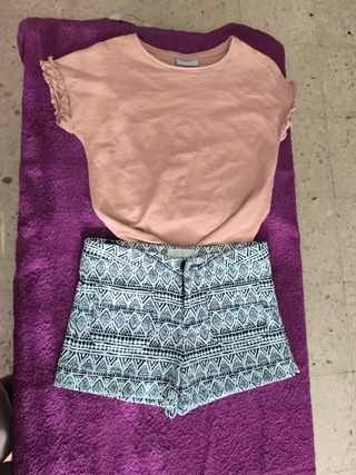 Conjunto niña: camiseta y shorts
