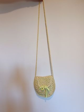 Bolsito rafia beige-amarillo