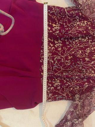 Vestido fiesta morado-plata