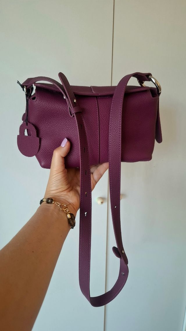 Bolso bandolera piel - Morado
