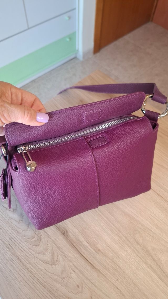 Bolso bandolera piel - Morado