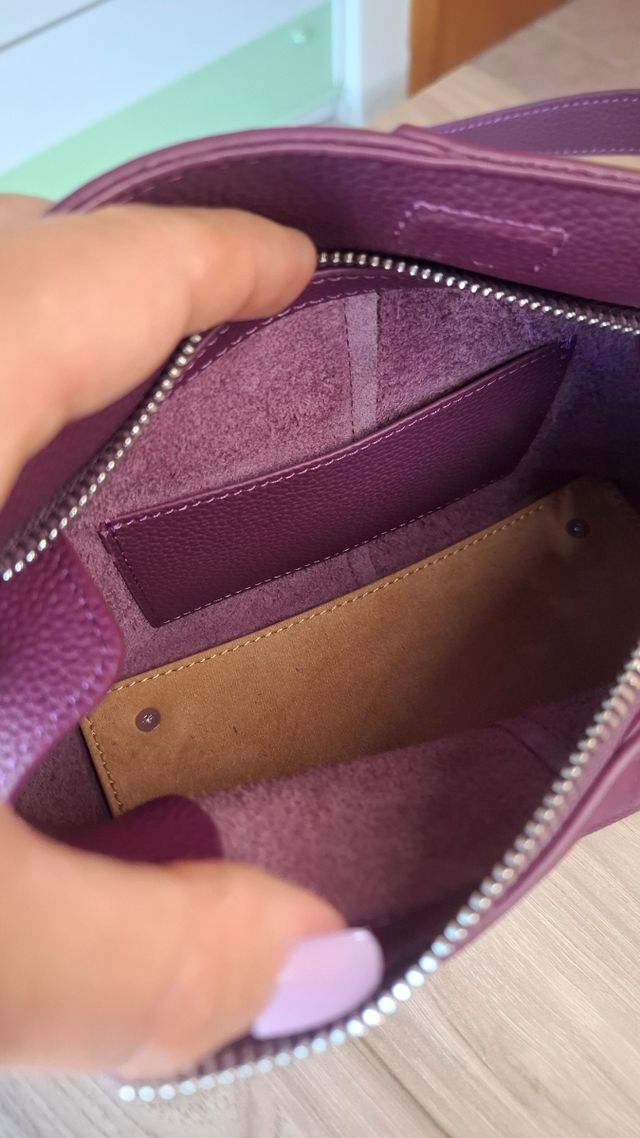 Bolso bandolera piel - Morado