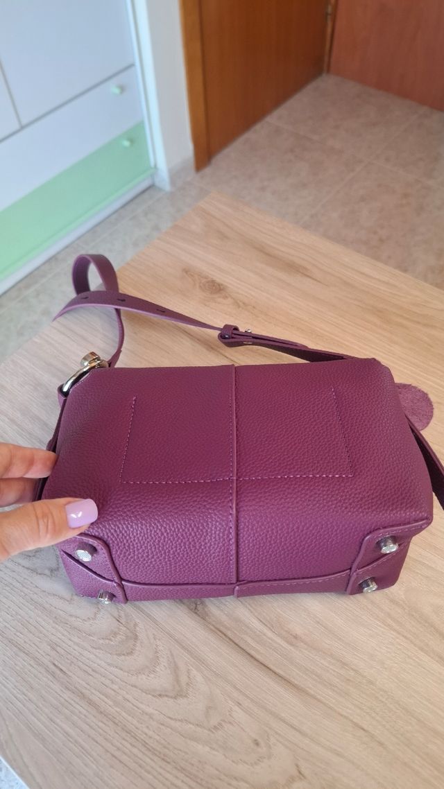 Bolso bandolera piel - Morado