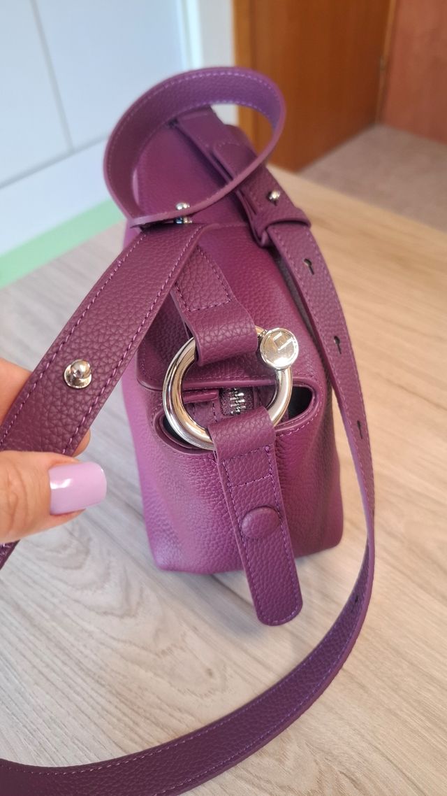 Bolso bandolera piel - Morado