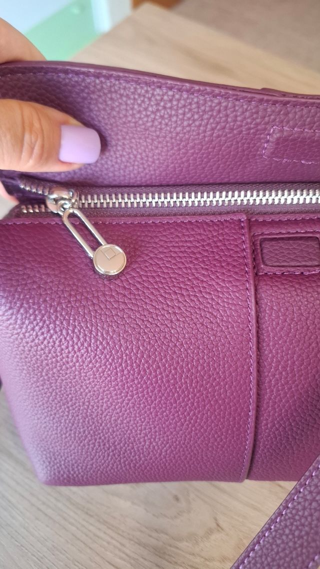 Bolso bandolera piel - Morado