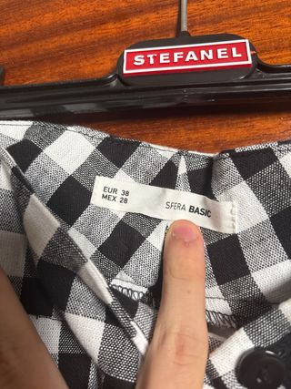 Pantalones Sfera vichy blanco-negro