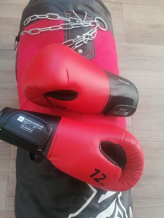Saco boxeo + guantes boxeo