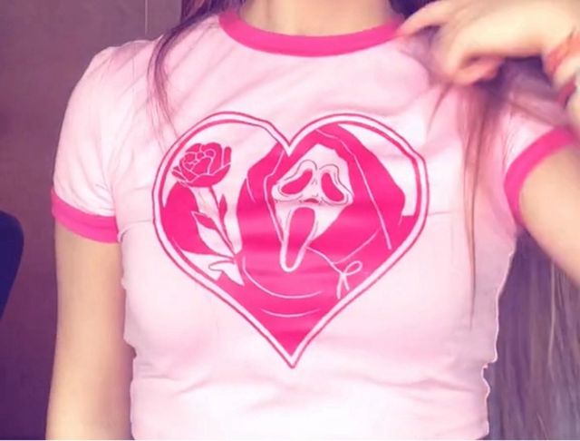 Top corto rosa Scream - Talla XS