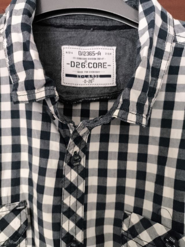 Camisa cuadros hombre XL - Azul marino y blanco