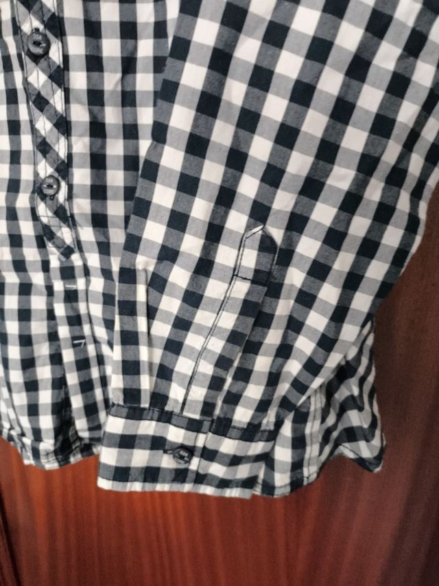 Camisa cuadros hombre XL - Azul marino y blanco