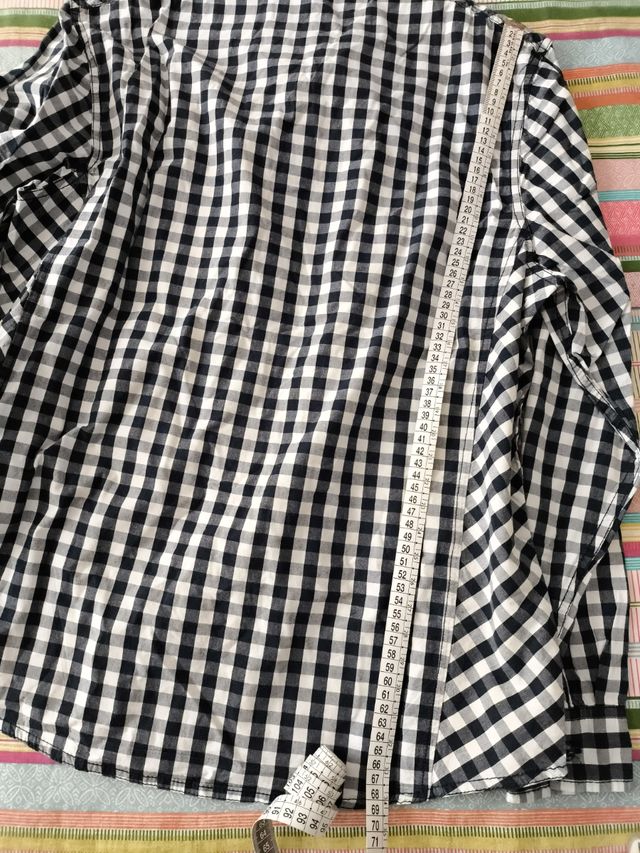 Camisa cuadros hombre XL - Azul marino y blanco