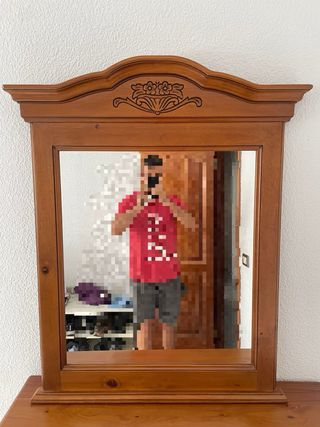 Cómoda espejo madera 3 cajones