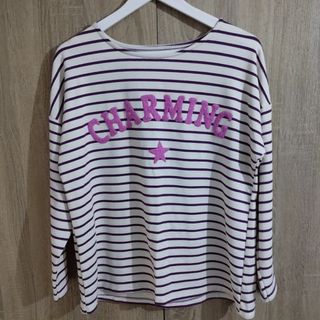 Jersey crema con raya rosa