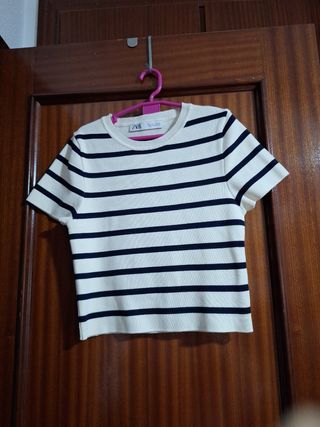 Top rayas Zara - Blanco&Negro