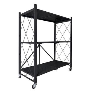 Estantería Plegable Con Ruedas Negro NUEVO