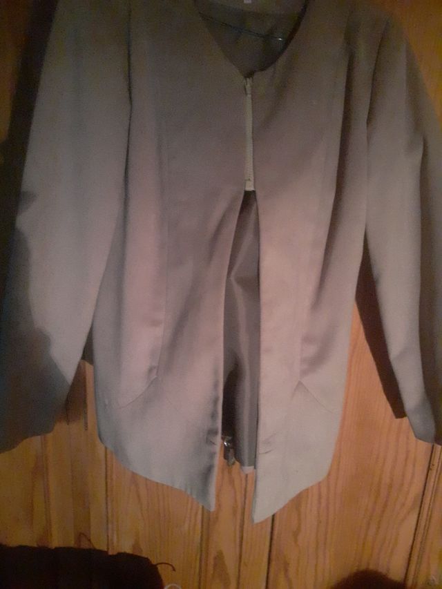 Chaqueta beige cremallera L