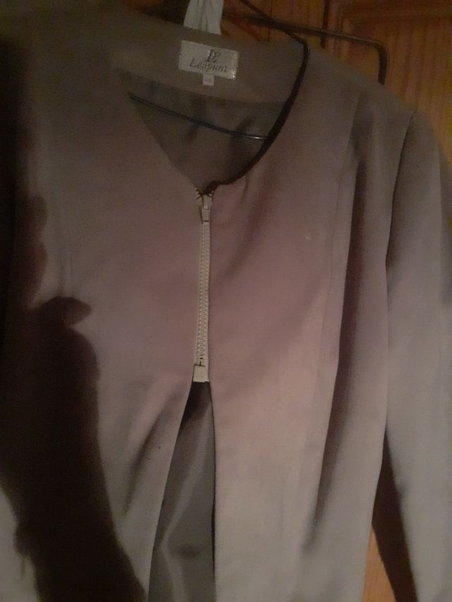 Chaqueta beige cremallera L