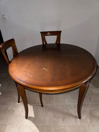 Mesa ovalada madera + 6 sillas