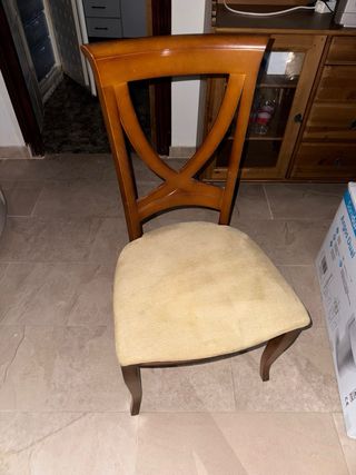 Mesa ovalada madera + 6 sillas