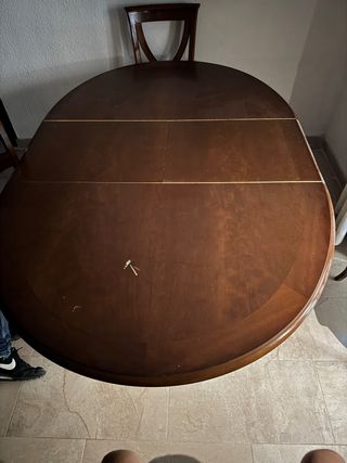 Mesa ovalada madera + 6 sillas