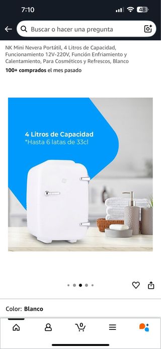 NK Mini Nevera Portátil 4 Litros de Capacidad