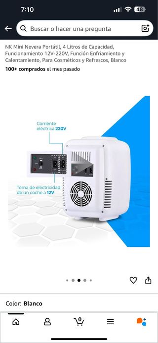 NK Mini Nevera Portátil 4 Litros de Capacidad