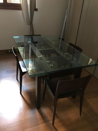 Tavolo Calligaris cristallo + 6 sedie