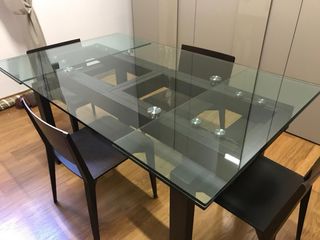 Tavolo Calligaris cristallo + 6 sedie