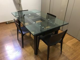 Tavolo Calligaris cristallo + 6 sedie