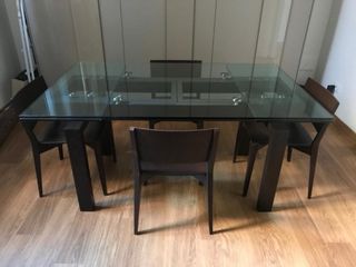 Tavolo Calligaris cristallo + 6 sedie