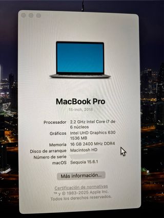 MacBook Pro 15" Gris Plata URGE 