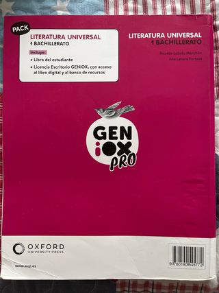 Literatura Universal 1º Bachillerato. Libro del...