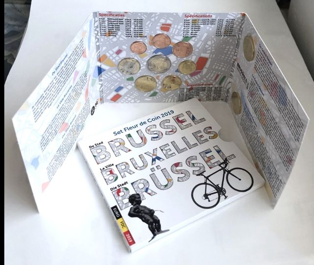 Set FDC Bélgica 2019 Bruselas + monedas  2,5€