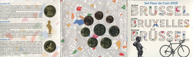 Set FDC Bélgica 2019 Bruselas + monedas  2,5€