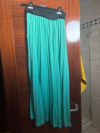 Falda plisada Zara turquesa