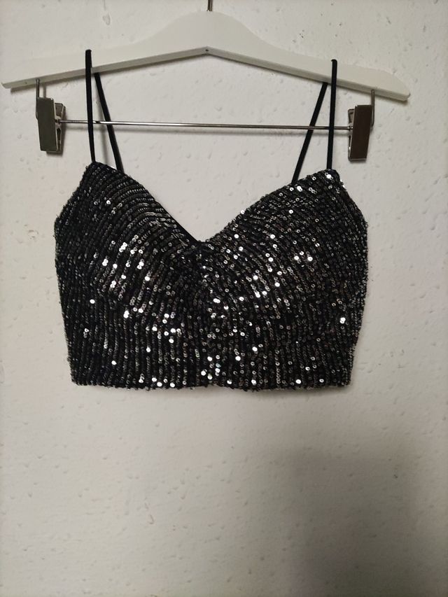 Top negro lentejuelas - fiesta
