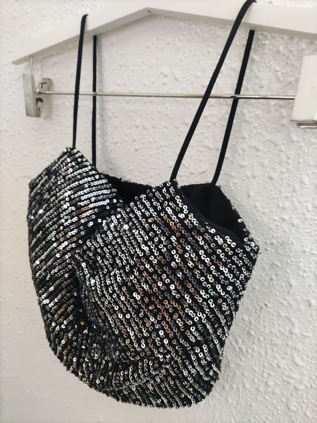 Top negro lentejuelas - fiesta