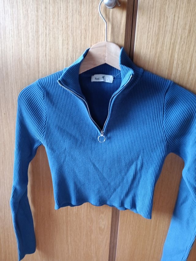 Jersey azul de canalé